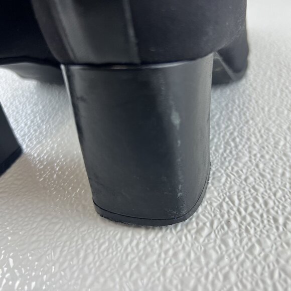 Easy Spirit Black Block Heel Ankle Boots Size 9B Womens Fabric & Leather Upper - Picture 12 of 13